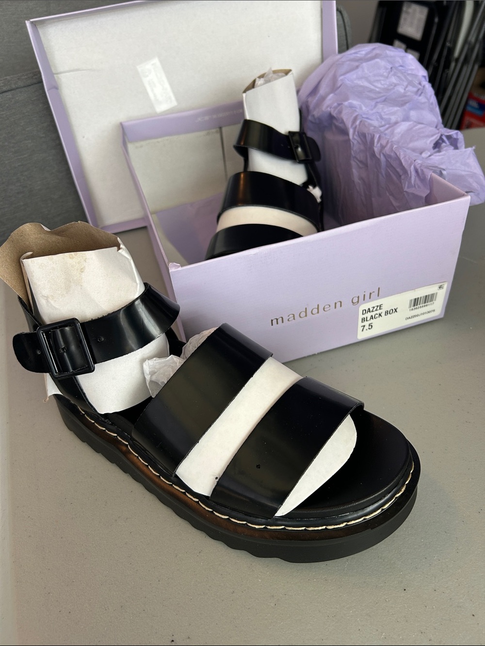 Madden Girl Black Platform Strappy Sandals